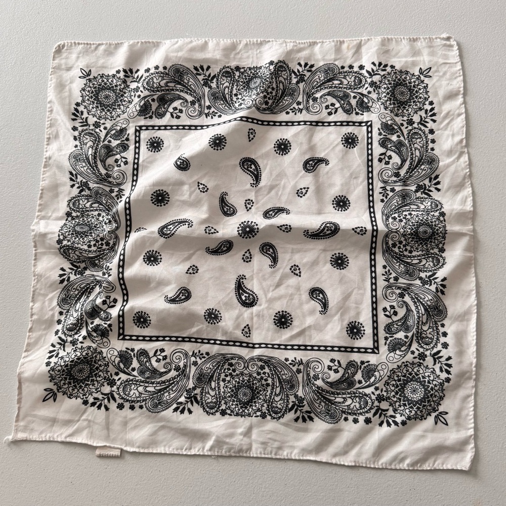 Black & White Paisley Bandana Scarf